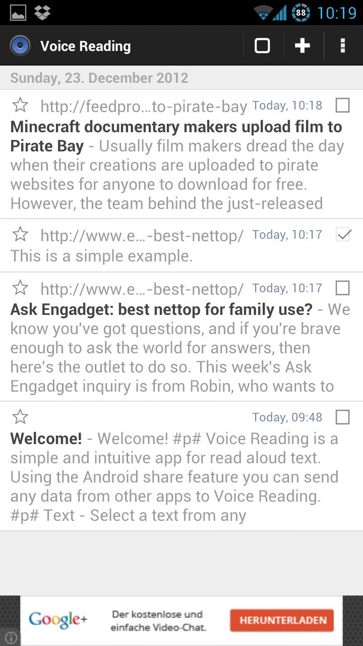 Android application Voice Reading (Read aloud) screenshort