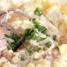 Smashed Potatoes with Sour Cream and Chives