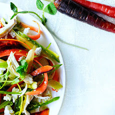 Rainbow Carrot, Pea Shoot, and Chicken Salad