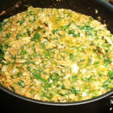 Red Lentil Spinach Curry with Spiced Rice
