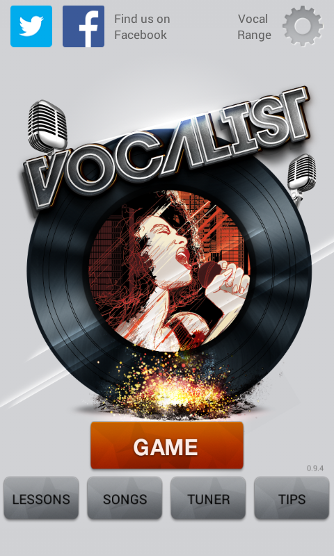 Android application Vocalist Pro screenshort