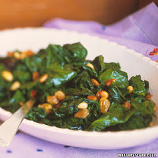 Sauteed Spinach with Raisins and Pine Nuts