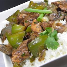 Chicken with Green Peppers in Black Bean Sauce