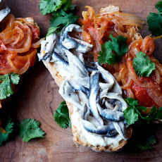 Marinated Anchovy Sandwiches with Tomato-Onion Sauce