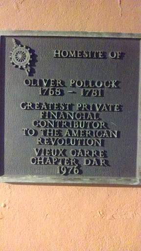 Homesite of Oliver Pollock Historical Plaque