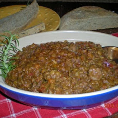 Rosemary-Scented Lentils and Sausage