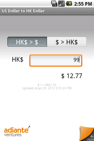 US Dollar to Hong Kong Dollar