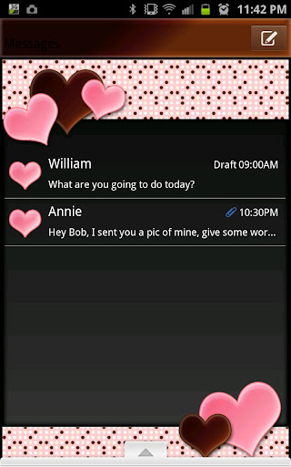 GO SMS - Coco Peach Hearts