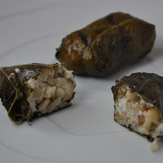 Grilled Grape Leaves Stuffed with Lemony Goat Cheese