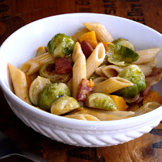 Penne with Brown Butter Brussels Sprouts & Butternut Squash