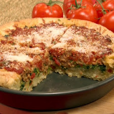 Deep-Dish Pizza with Italian Sausage and Broccoli Rabe
