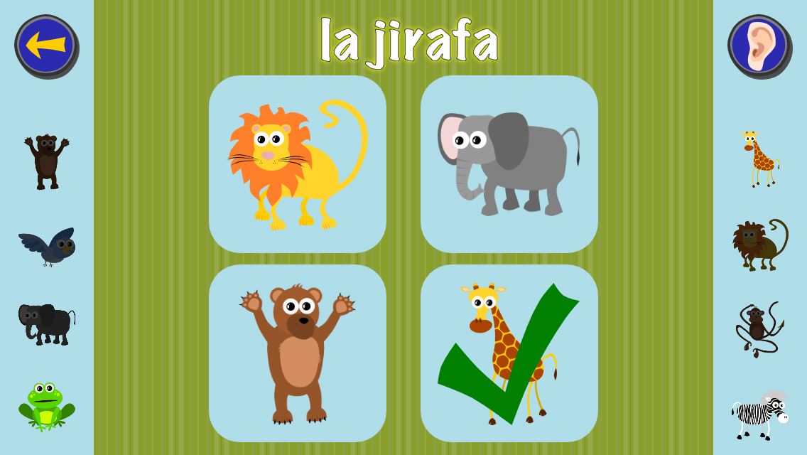 Android application Gus Learns Spanish for Kids screenshort
