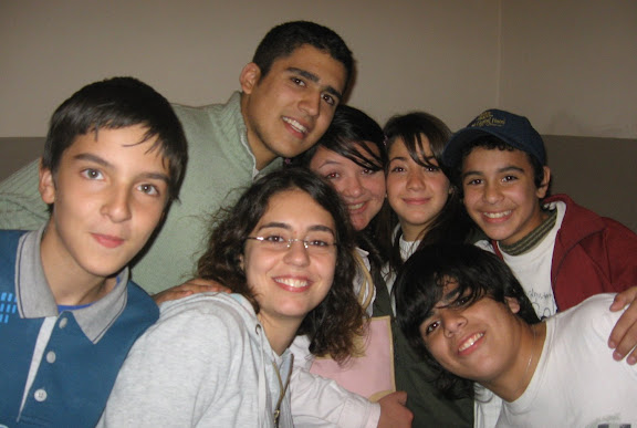 Left to Right: Borjas, Nestor, Chechu, Belen, Luciana, Nico, Pablo (Below)