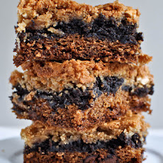 Triple Layer Chocolate Chip-Fudge Brownie-Peanut Butter Blondie Bars