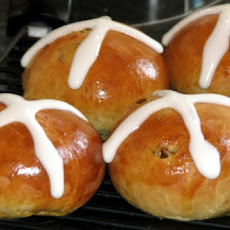 Hot Cross Buns with Dried Cherries