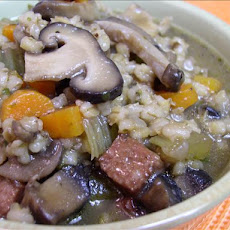 Mushroom Barley Kielbasa Soup