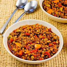 Picadillo Lentil Stew with Peppers and Green Olives