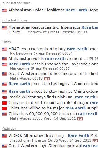 Rare Earth News