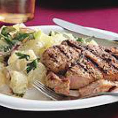 Grilled Pork Chops with Spiked Potato Salad