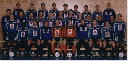 Stabaek Norska mästare 1998 under Anders Linderoth och med Tobias Linderoth