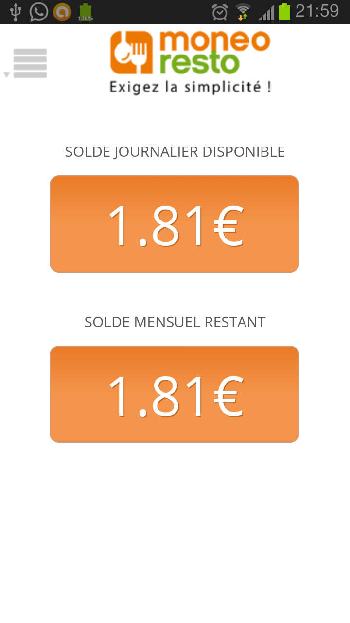 Android application Moneo Resto screenshort