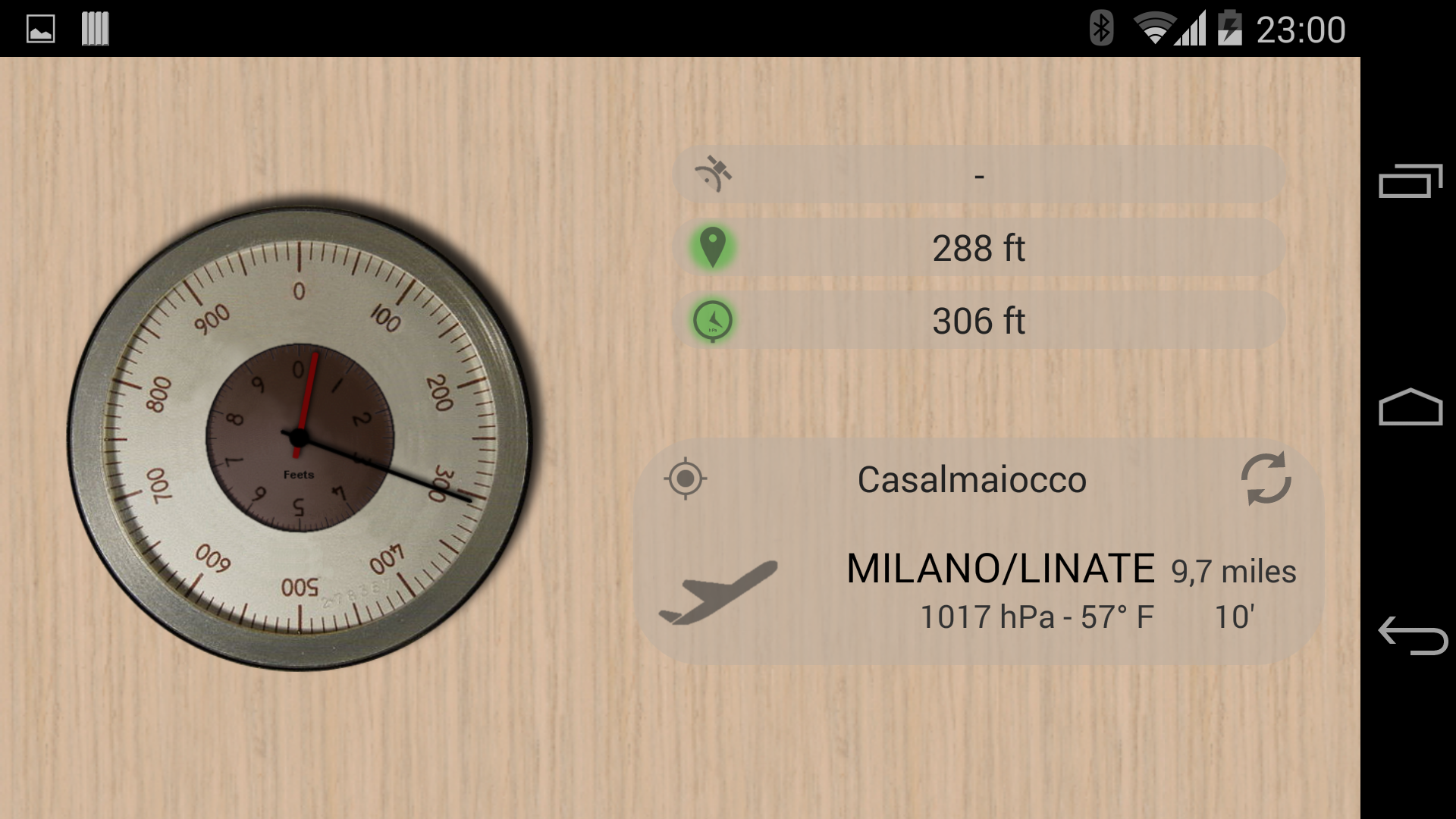 Android application Accurate Altimeter PRO screenshort