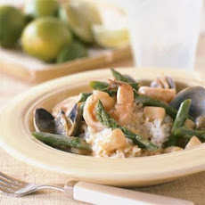 Seafood in Red Curry with Sticky Rice