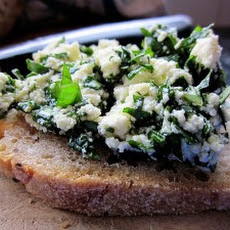 Basil Ricotta Crostini
