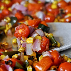 Roasted Summertime Chickpea Salad