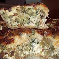 Roasted Broccoli, Bacon Quiche