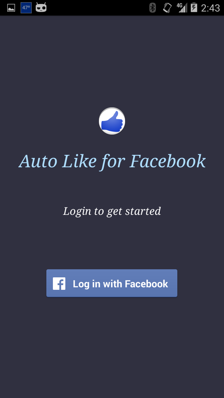 Android application Auto Like for Facebook screenshort