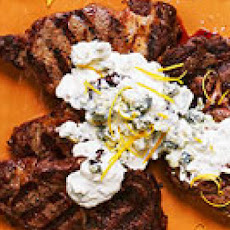 Grilled Steak with Blue Cheese Sauce