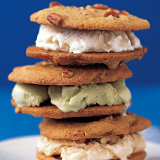 Pecan-Cookie Ice-Cream Sandwiches