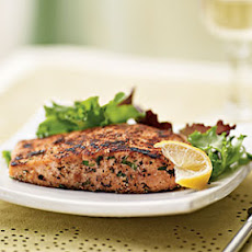 Herb-Crusted Salmon with Mixed Greens Salad