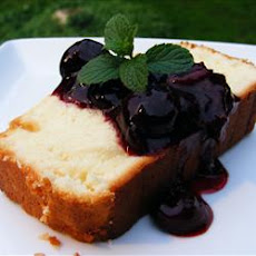 Sour Cream Lemon Pound Cake with Cherry Compote