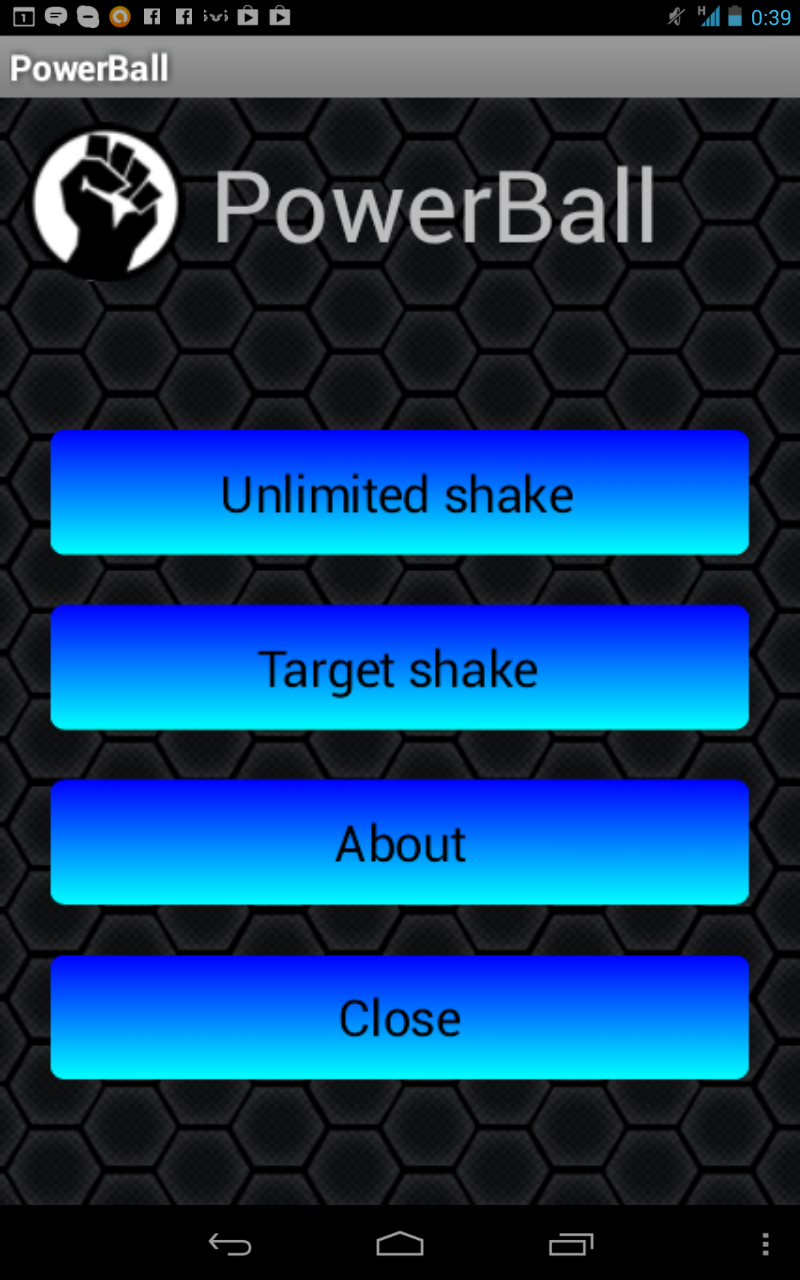 Android application PowerBall screenshort