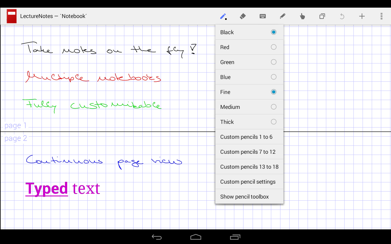 Android application LectureNotes screenshort