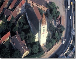 aerial of church
