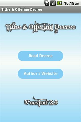 Tithe Offering Decree