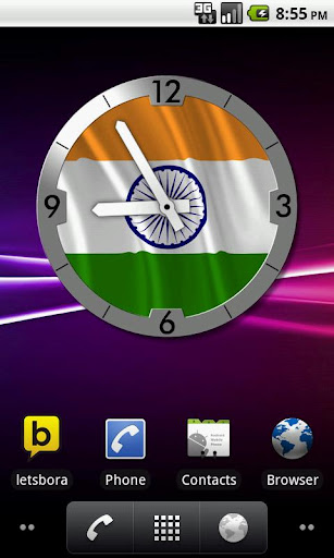 India flag Analog Clock