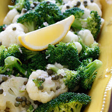 Broccoli and Cauliflower Salad with Capers in Lemon Vinaigrette
