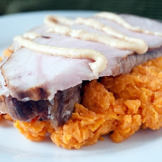 Spicy Bourbon Smoked Pork with Spicy Mustard Cream Sauce