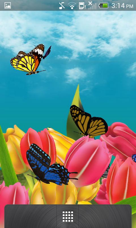 Android application 3D Butterfly Garden Wallpaper screenshort