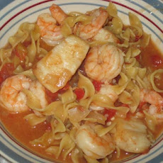 Shrimp and Scallops With Pasta.