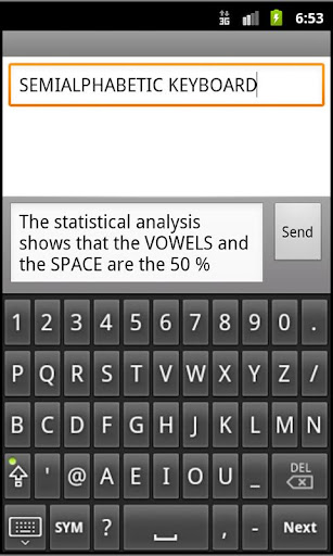 Fast Semialphabetic keyboard