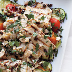 Grilled Chicken and Vegetables with Parsley Vinaigrette