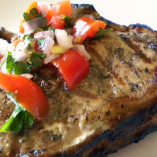 Lemon Grilled Veal Chops with a Fresh Tomato Relish