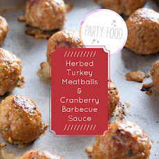 Herbed Turkey Meatballs with a Cranberry Barbecue Sauce