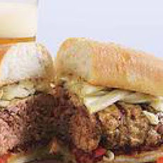 Long Boy Sausage Burgers with Pickled Fennel and Peperonata