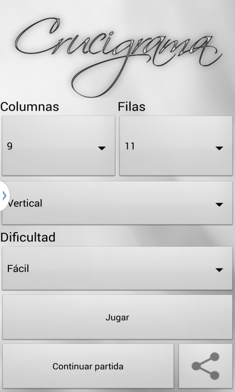Android application Crucigrama Español screenshort